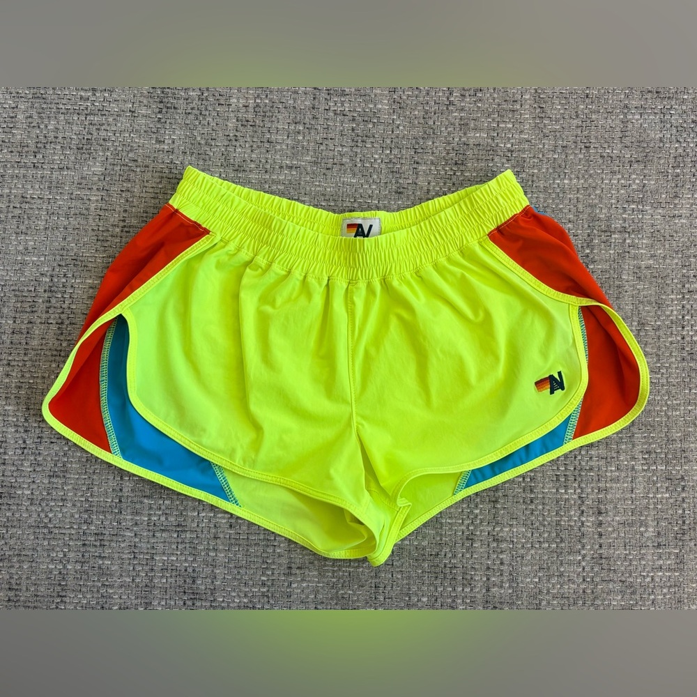 Aviator Nation Neon Yellow Athletic Shorts